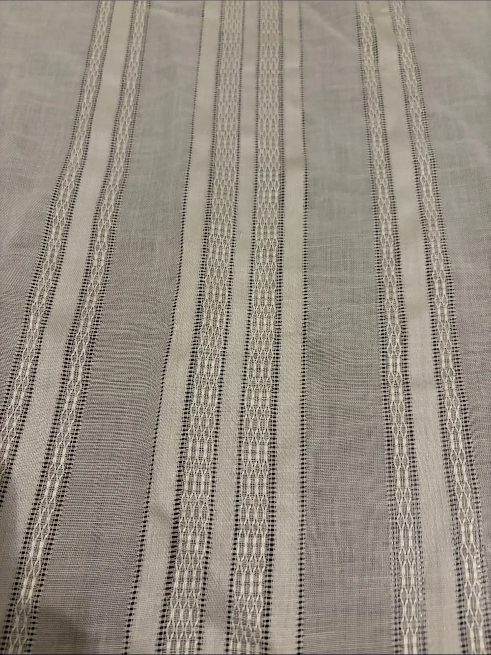 Dark Ivory Boho Striped Sheer tablecloth 77x 58 inches